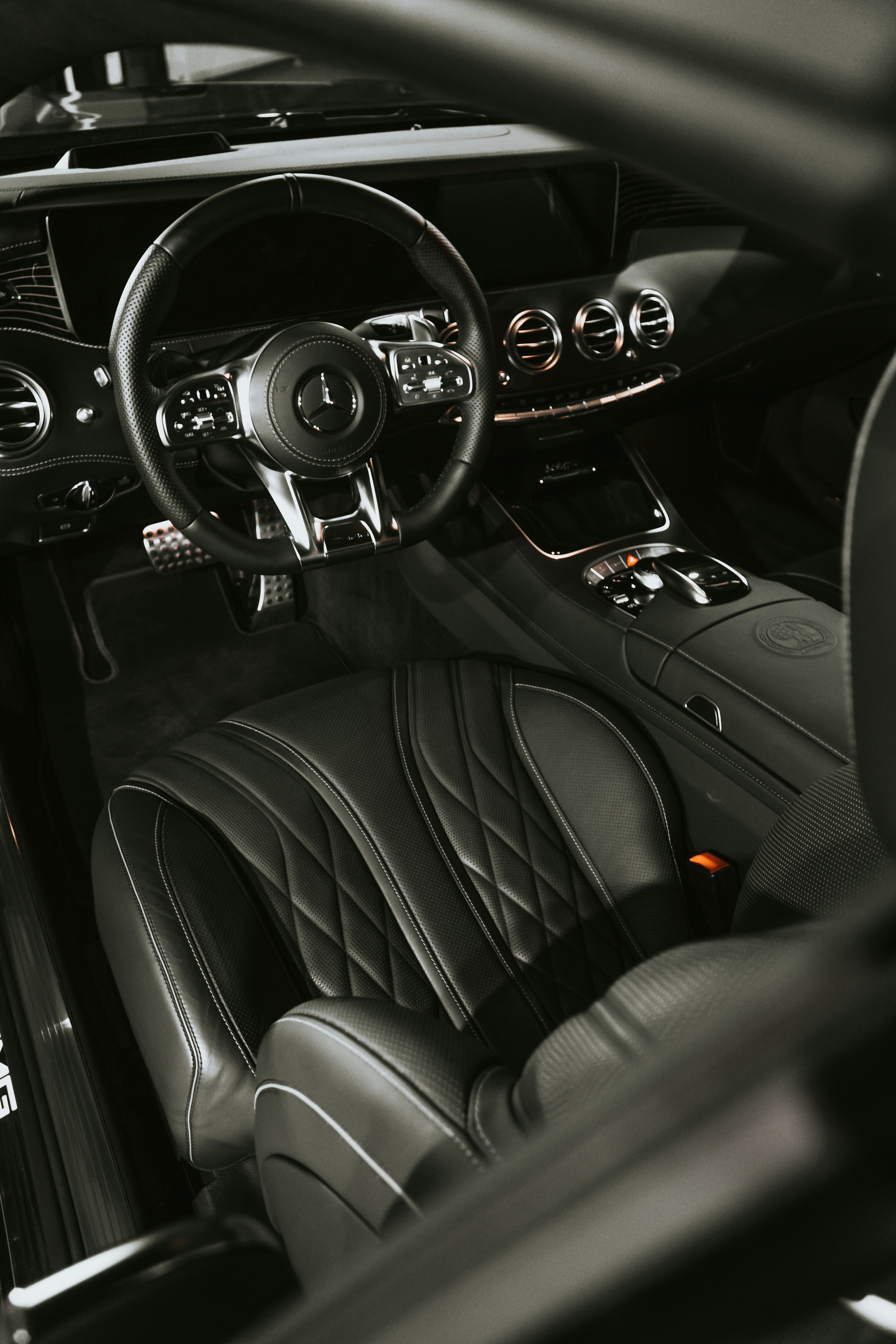 Detailed interior of a luxury car